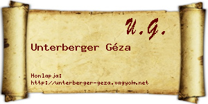 Unterberger Géza névjegykártya